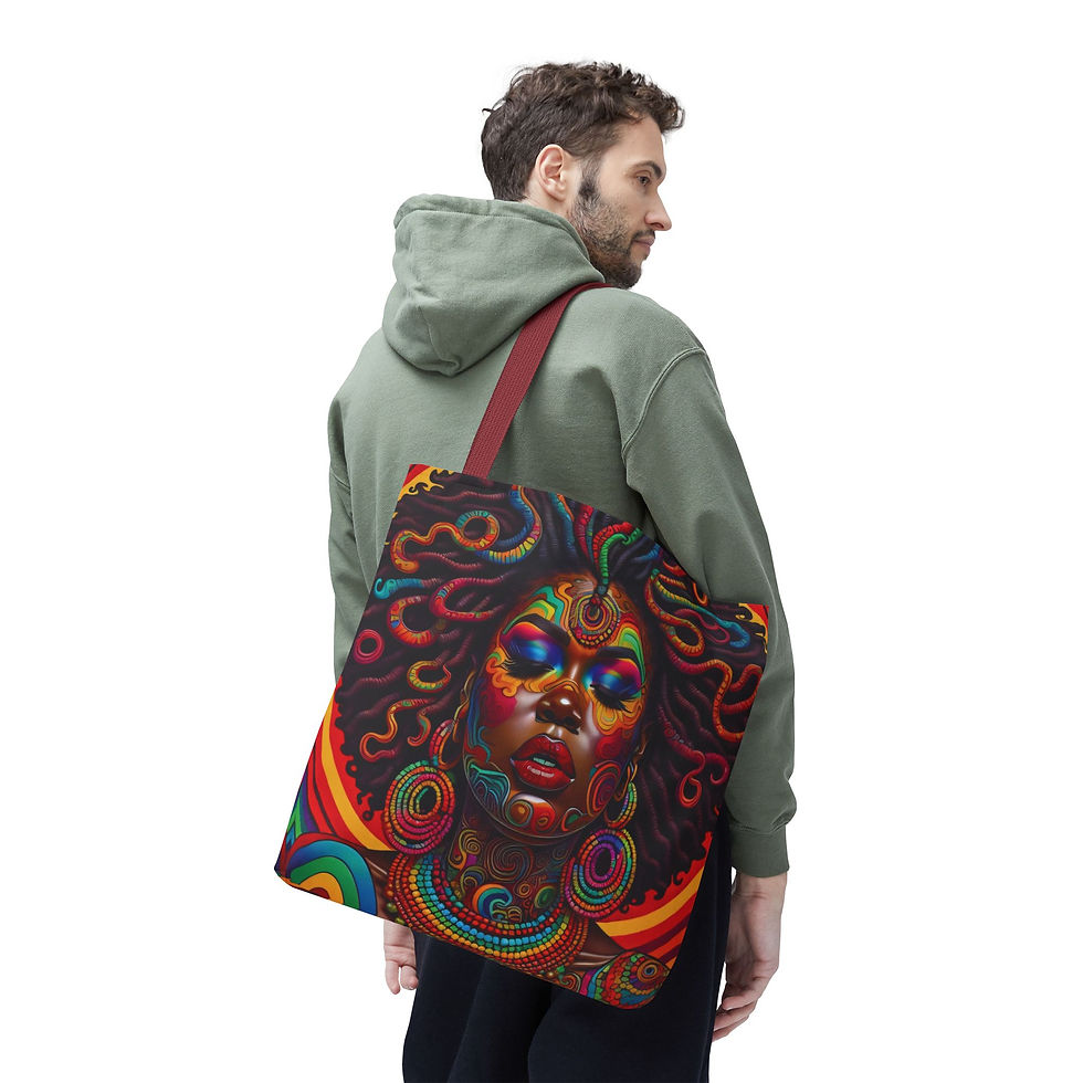 Thumbnail: Vibrant Psychedelic Goddess Tote Bag – VPG 5