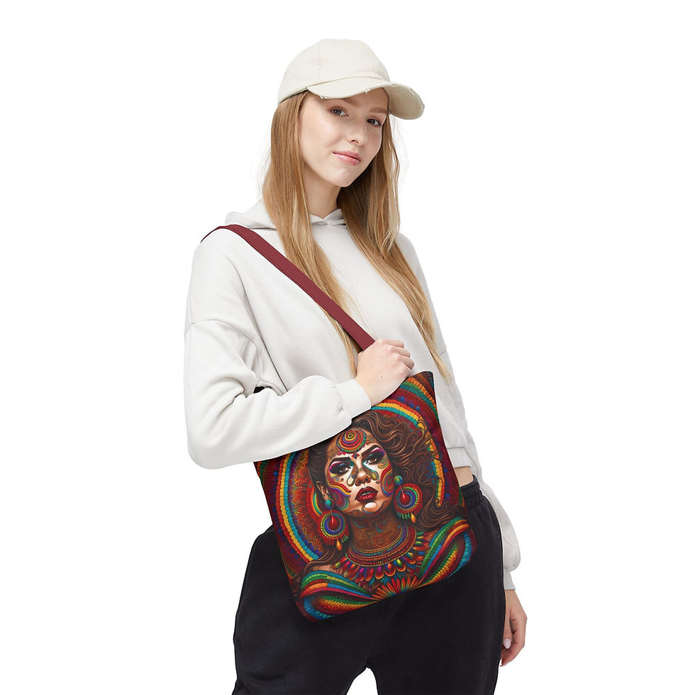 Thumbnail: Vibrant Psychedelic Goddess Tote Bag – VPG 11