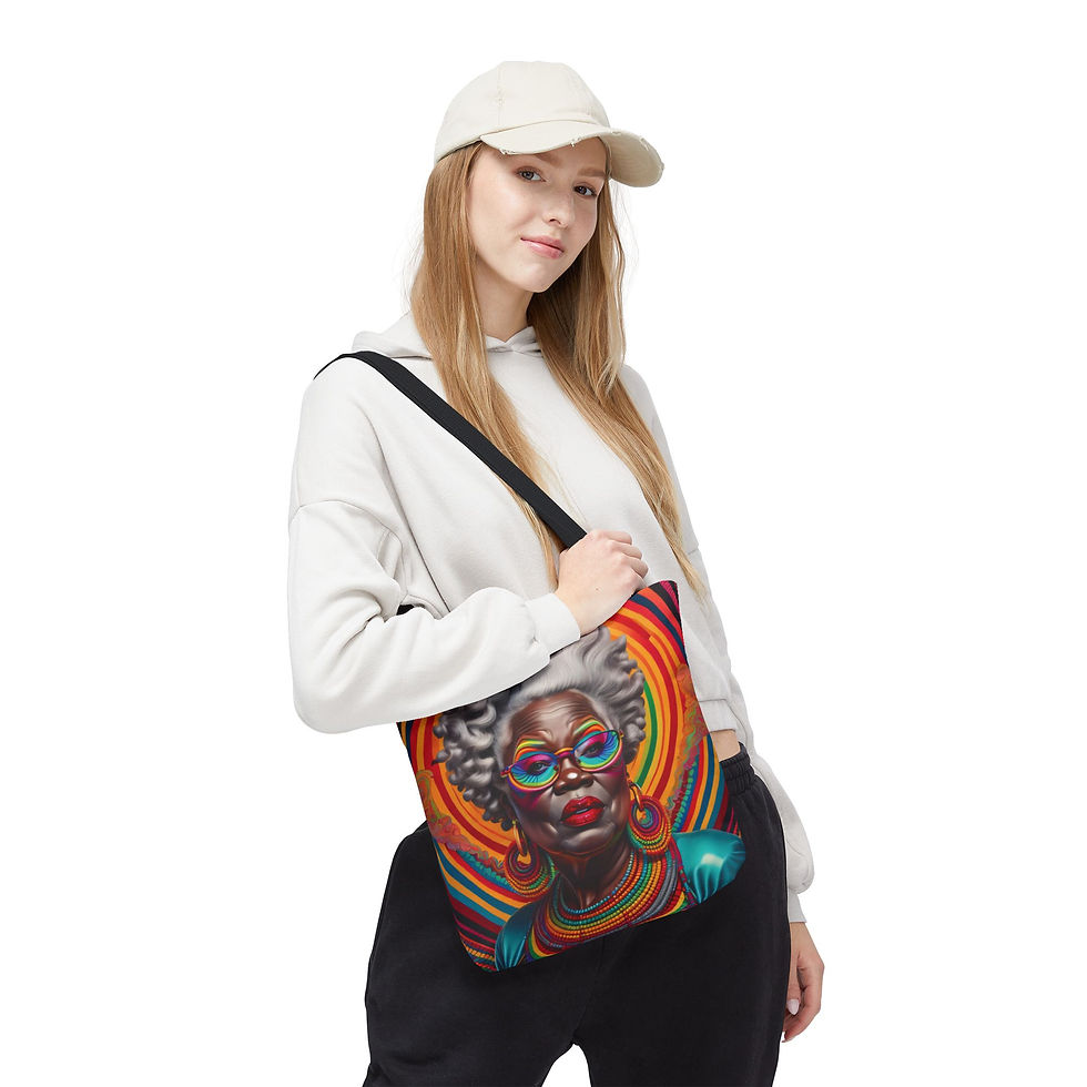 Thumbnail: Vibrant Psychedelic Goddess Tote Bag – VPG 16