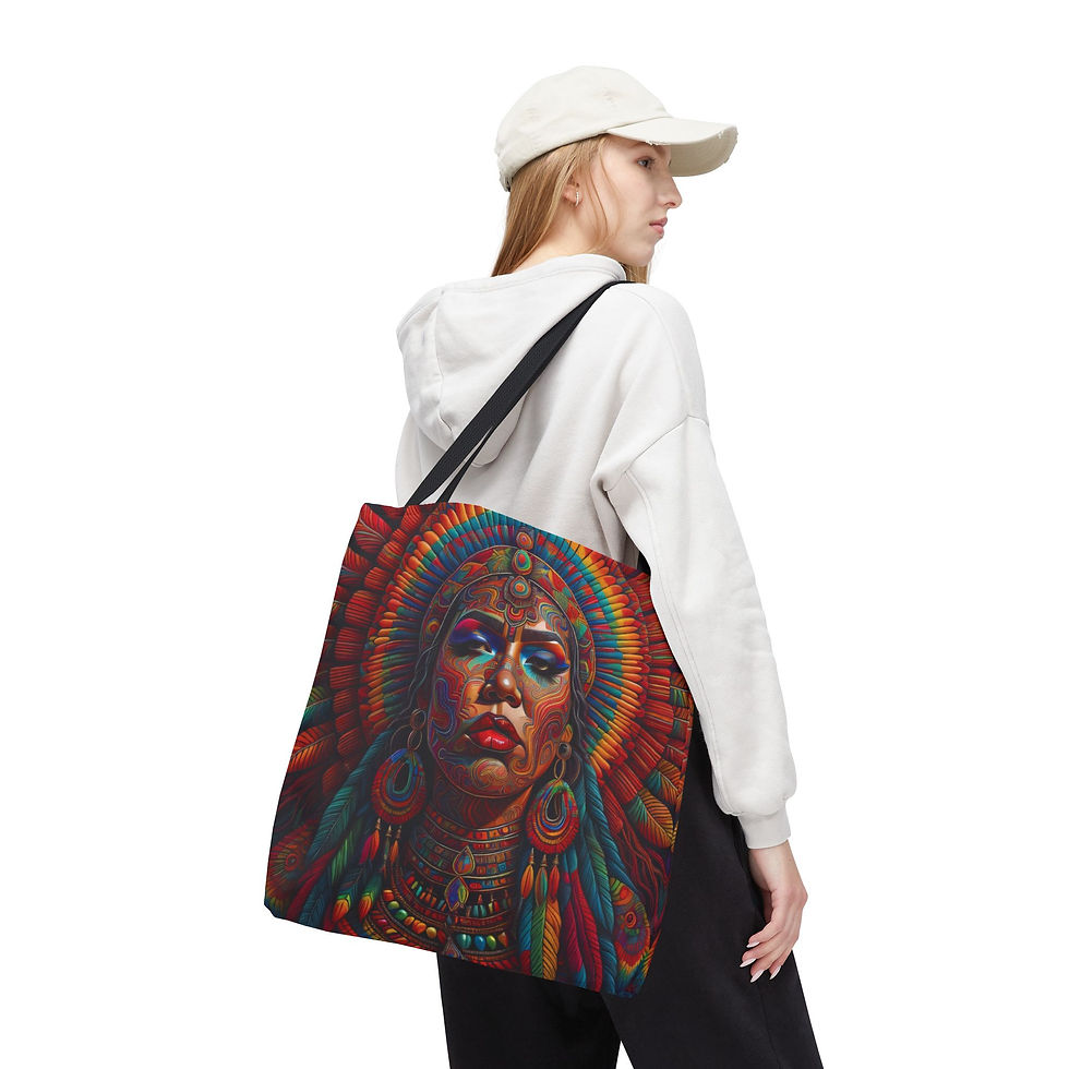 Thumbnail: Vibrant Psychedelic Goddess Tote Bag – VPG 8