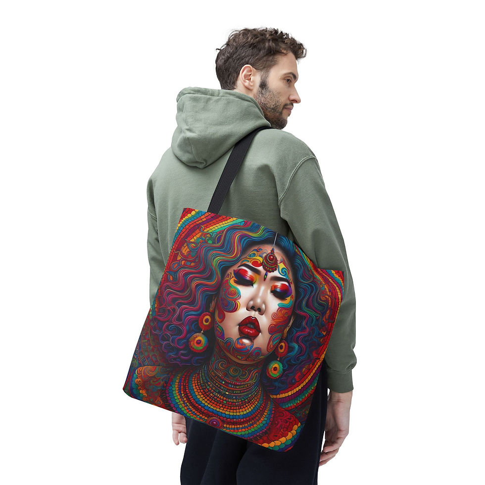 Thumbnail: Vibrant Psychedelic Goddess Tote Bag – VPG 4