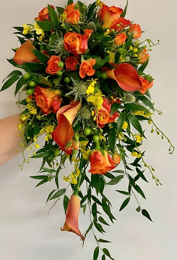 Orange flowers waterfall - Wedding Flowers in Plymouth.png