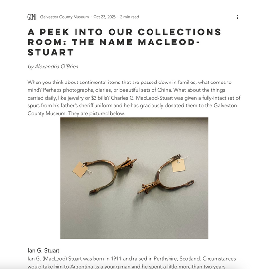 Galveston County Museum Blog 2