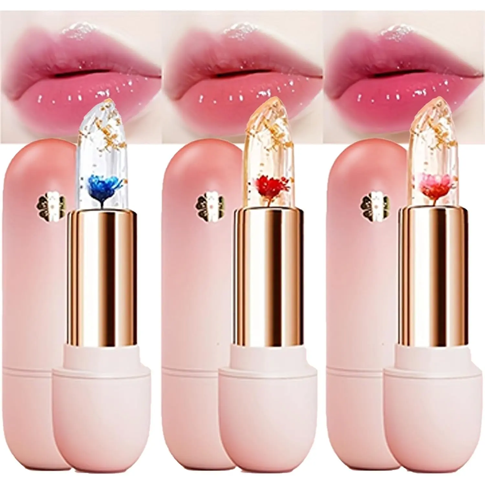 Thumbnail: Flower Temperature Color Changing Lip Balm Moisturizing Glossy Lip Plumper Natur