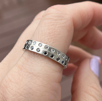 white gold diamond gypsy set wedding band