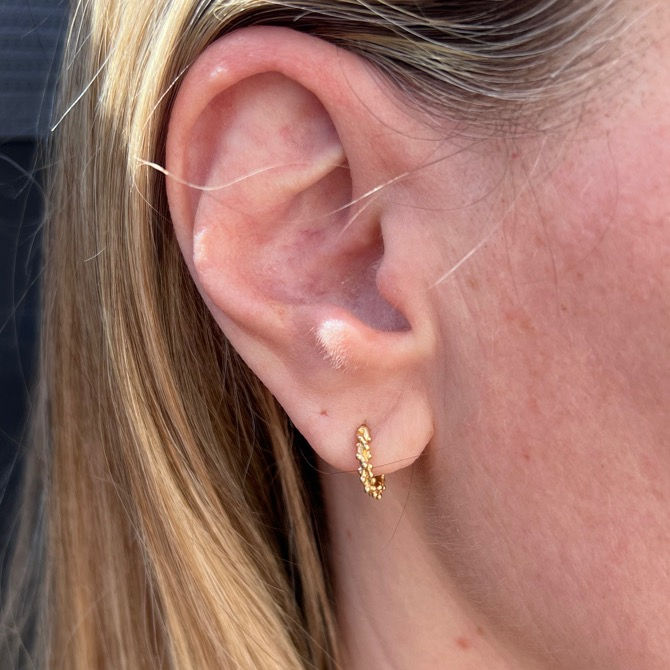 Thumbnail: Large DNA Double Helix Huggie Hoop Earrings