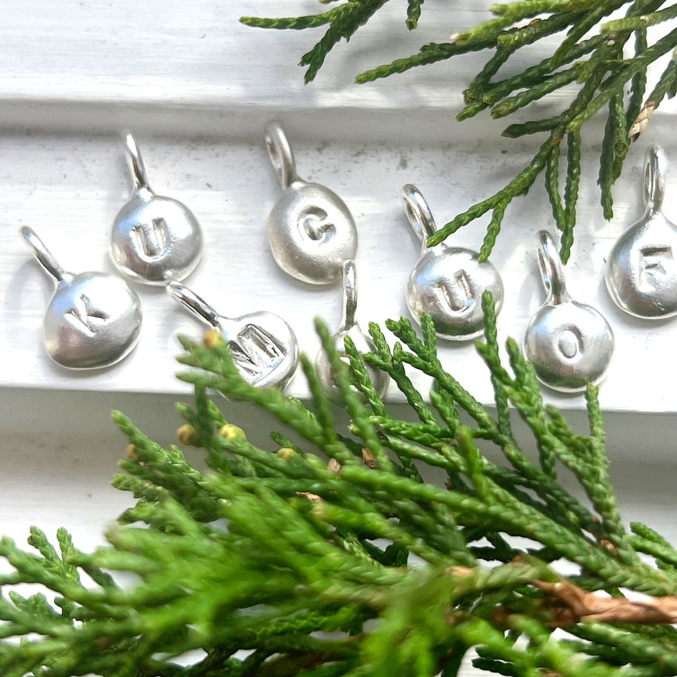Thumbnail: Hand Stamped Solid Silver Initial Letter Charms