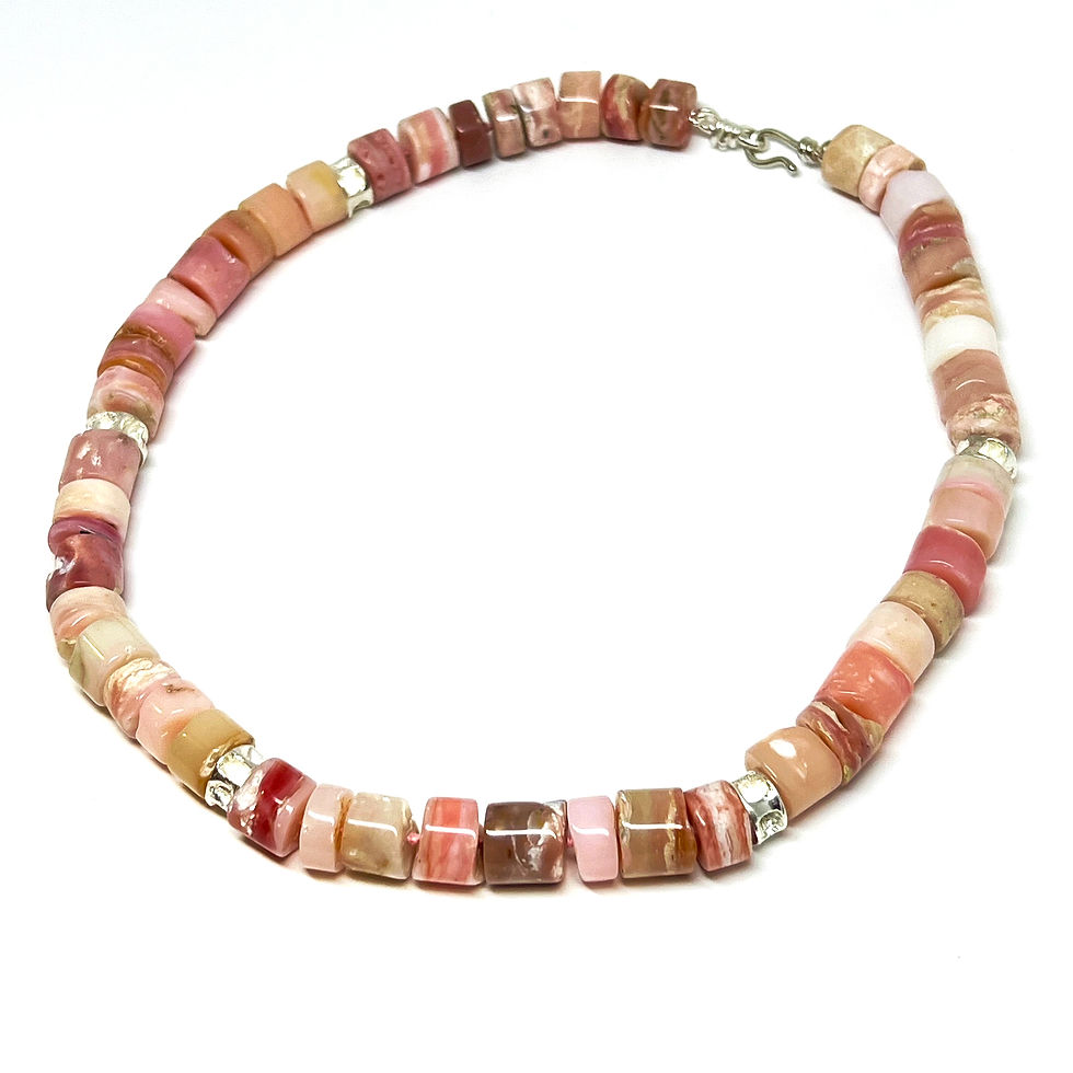 Thumbnail: Pink Peruvian Opal Bead Necklace