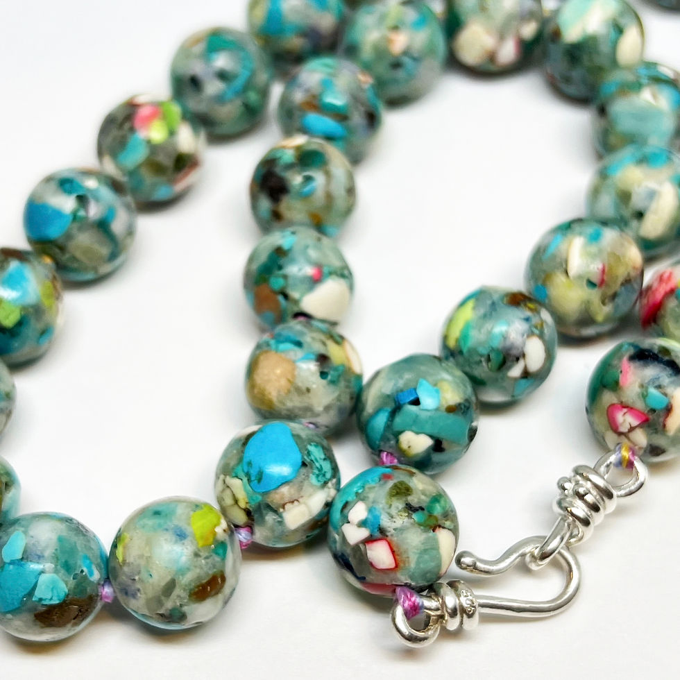 Thumbnail: Mosiac Gemstone Bead Necklace