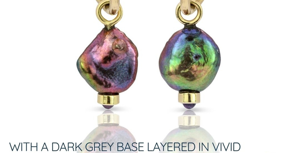 peacock pearl earrings with gold and gemstone accents