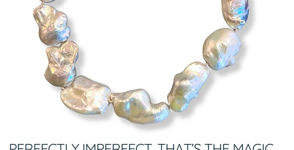 jumbo keshi baroque pearl necklace