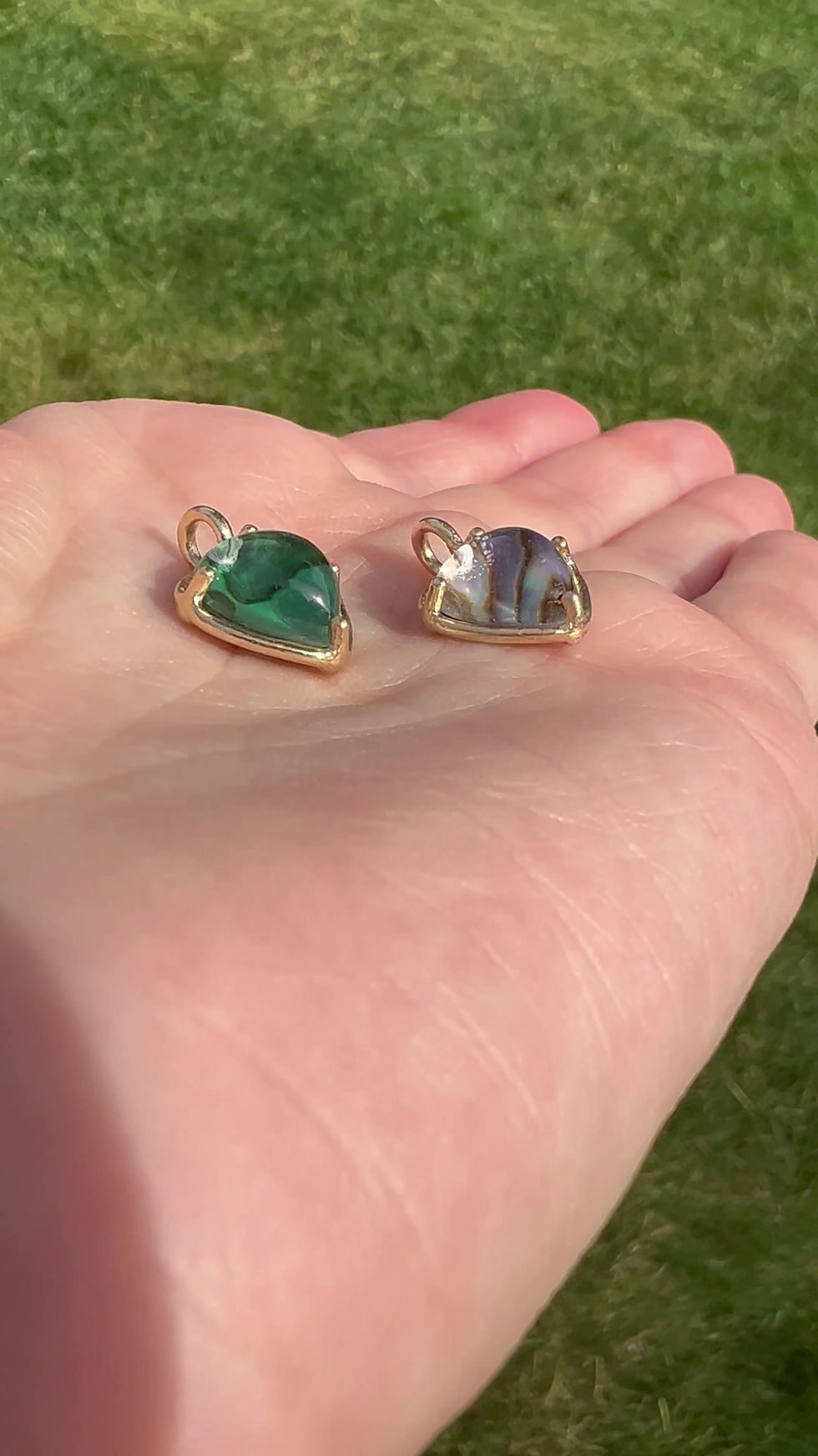 Thumbnail: Abalone Crystal Heart Charm #3