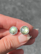 Round rose cut Labradorite Sterling Silver Cufflinks