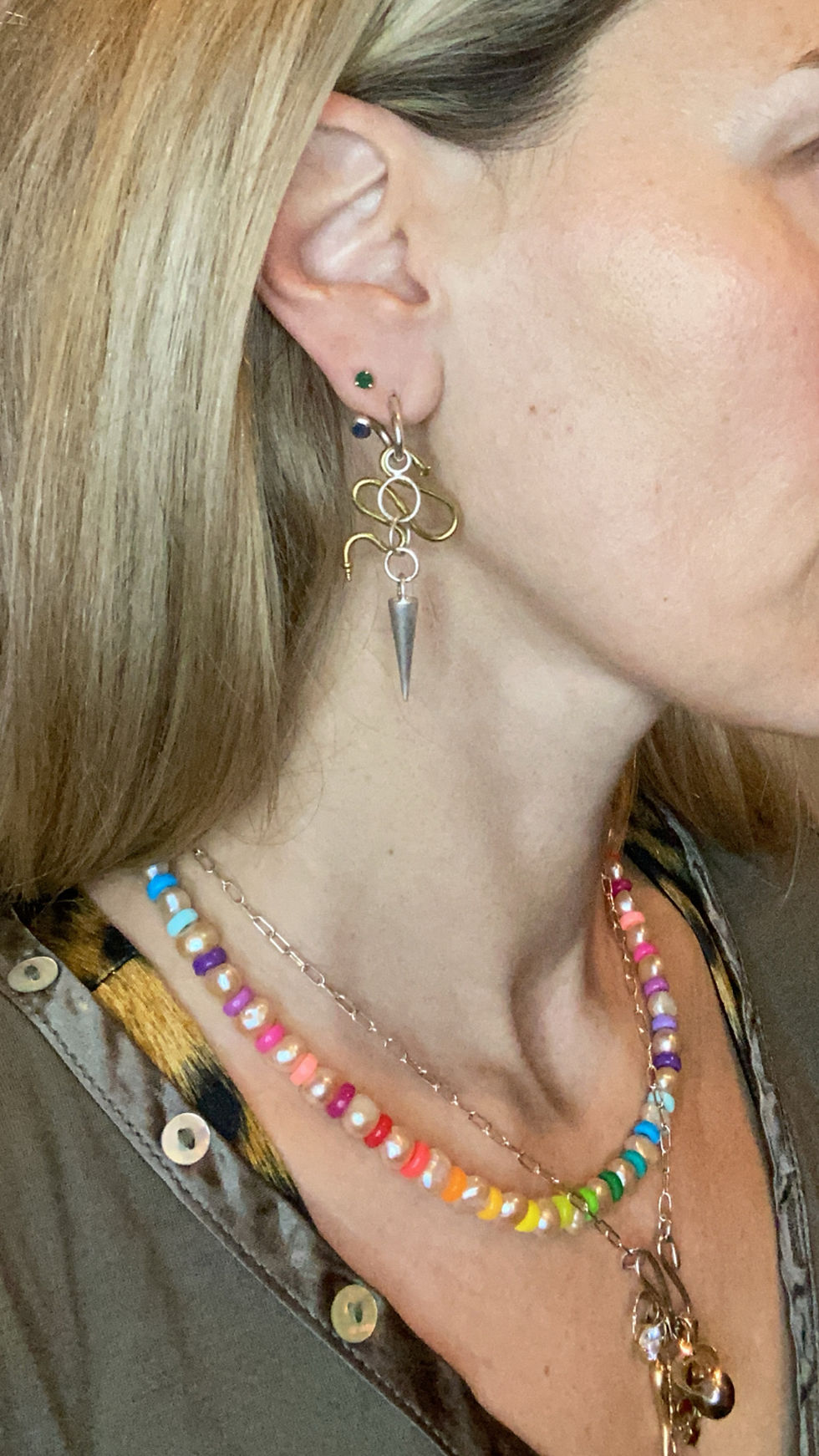 Thumbnail: Rainbow Bead Pearl Necklace