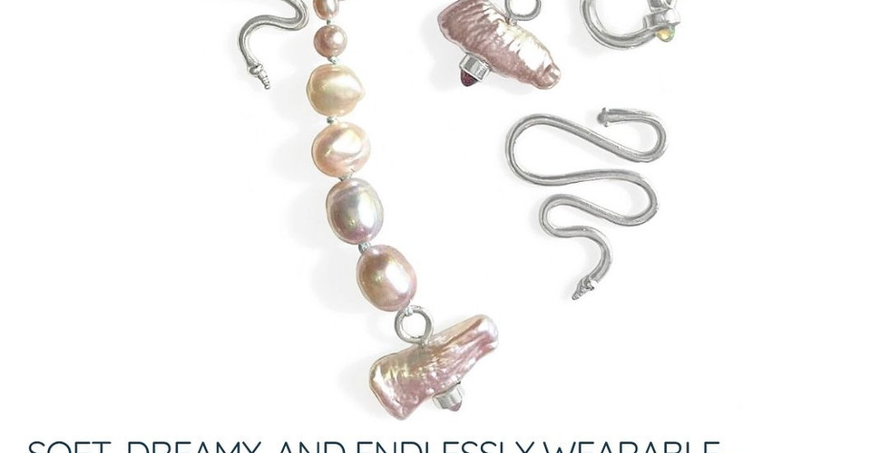 pastel cascading pearl earrings