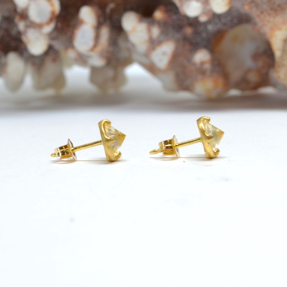 Thumbnail: Cirrus Inverted White Sapphire Stud Earrings