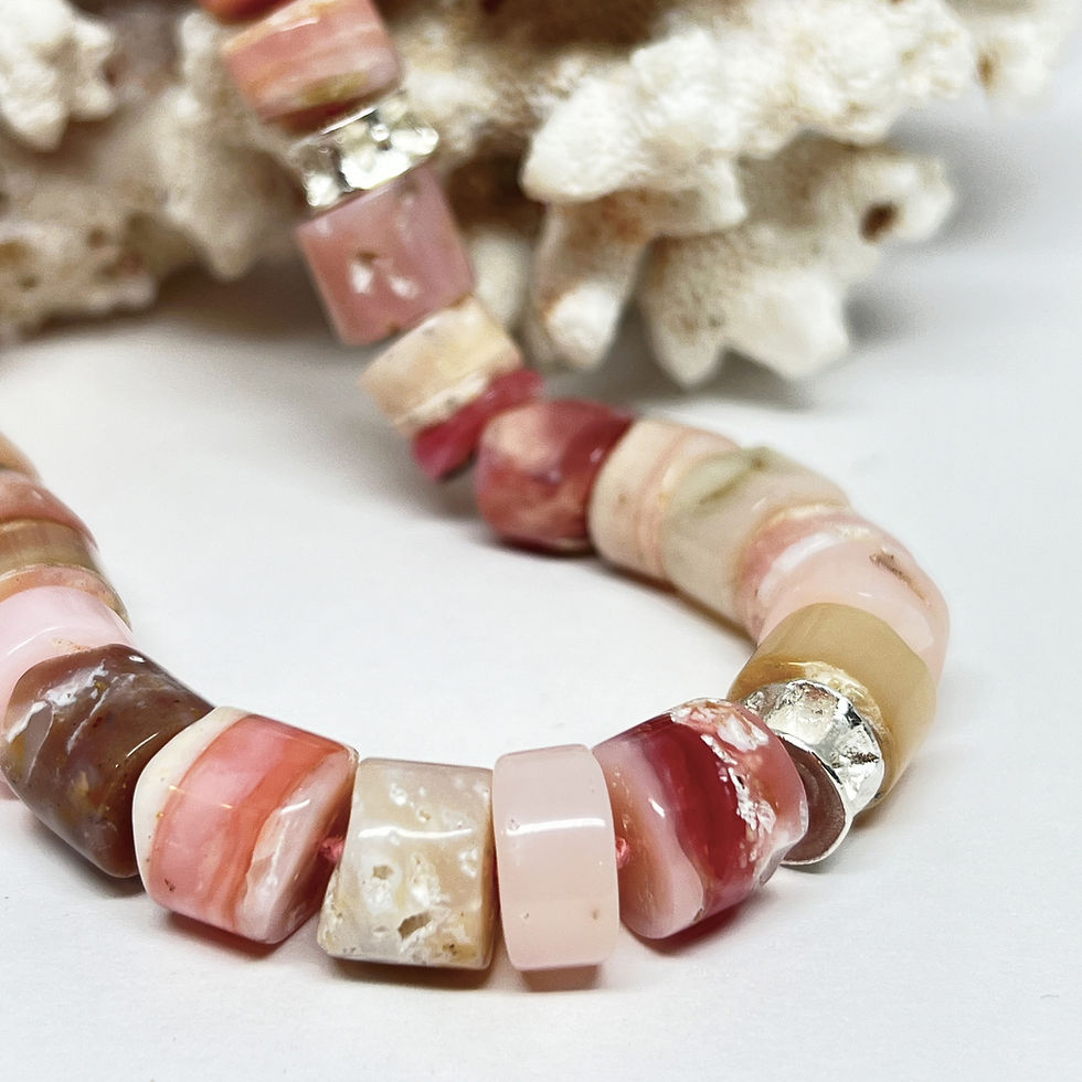 Thumbnail: Pink Peruvian Opal Bead Necklace