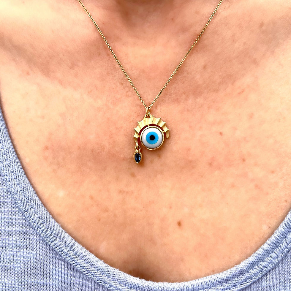 Thumbnail: Evil Eye Necklace with Sapphire Tear