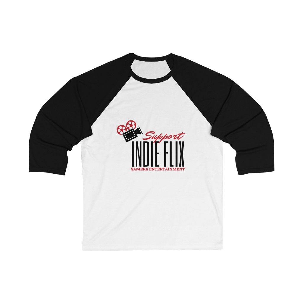 Unisex Sleeved Support Indie Flix Baseball Tee