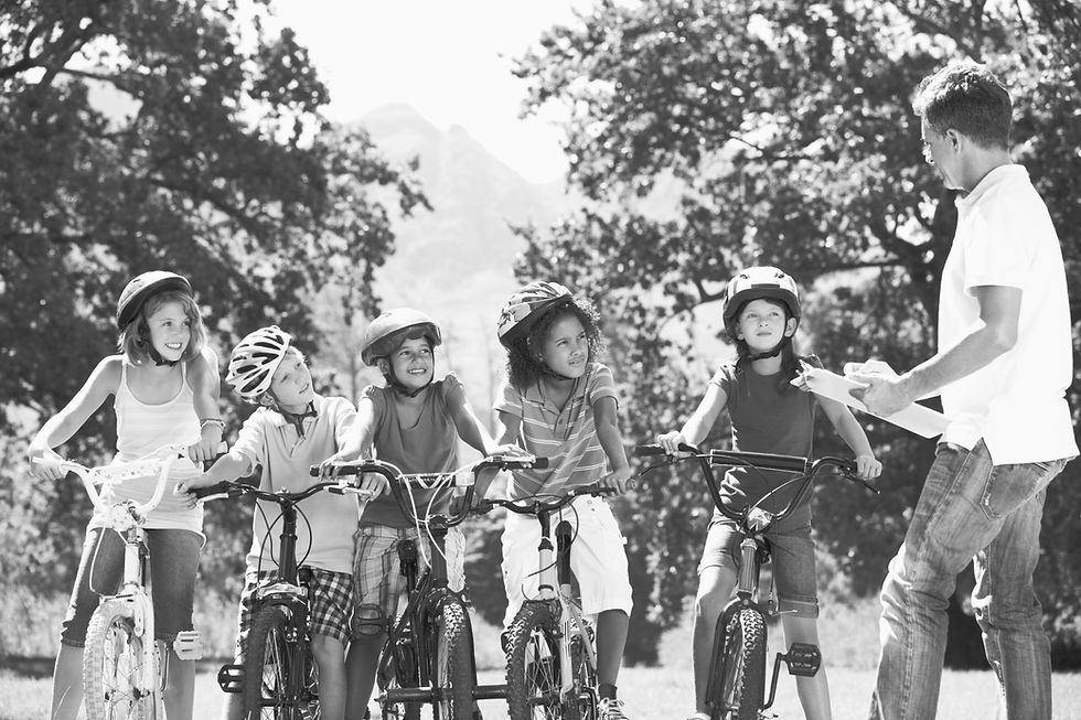 Kids Learning Cycling
