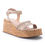 Miniatura: Sandalia plataforma de cuero huinchas. Nude.