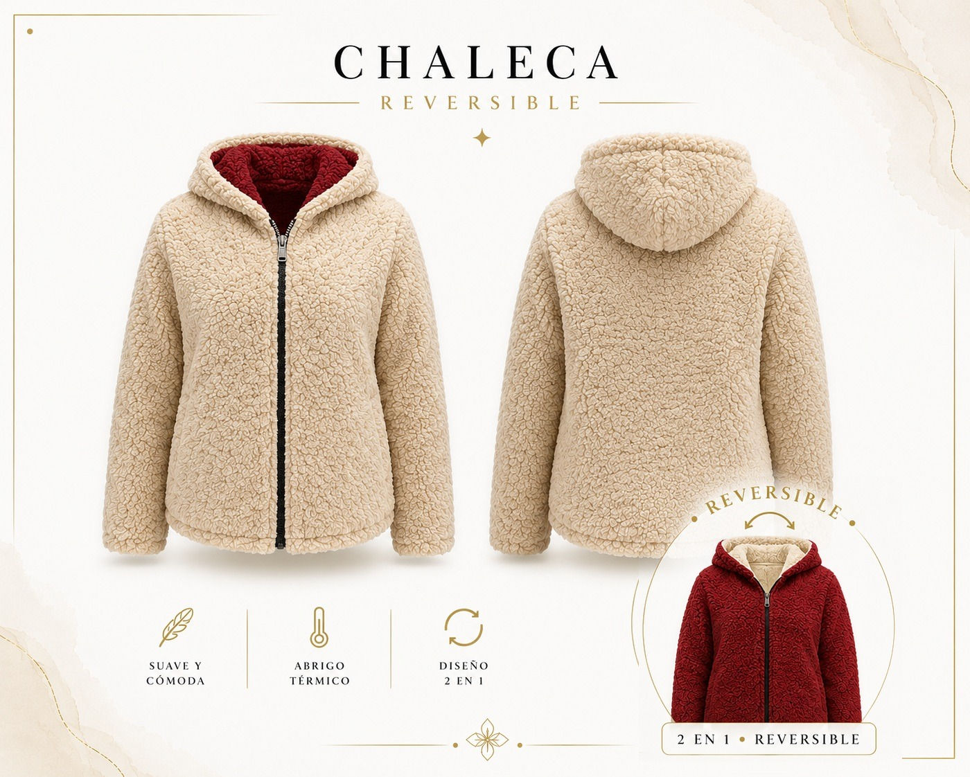 Polerón Peludito Reversible Mujer