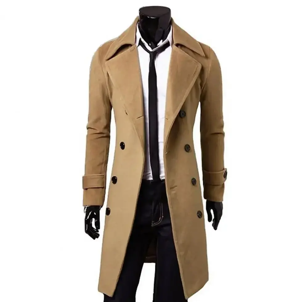 Miniatura: Trench Coat Clásico de Hombre de Doble Botonadura