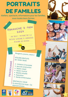 Portraits de familles : Ateliers gratuits et spectacle musical pour les familles le 02 juin au Silo