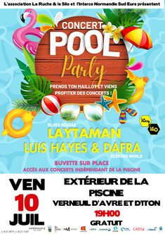 Concerts au bord de l'eau : soirée musicale à la piscine de Verneuil le vendredi 10 juillet avec Laytaman + Luis Hayes & Dafra