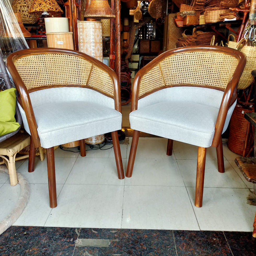 Thumbnail: Novelty Cane Art Wooden Chair With Cane Weaving #2