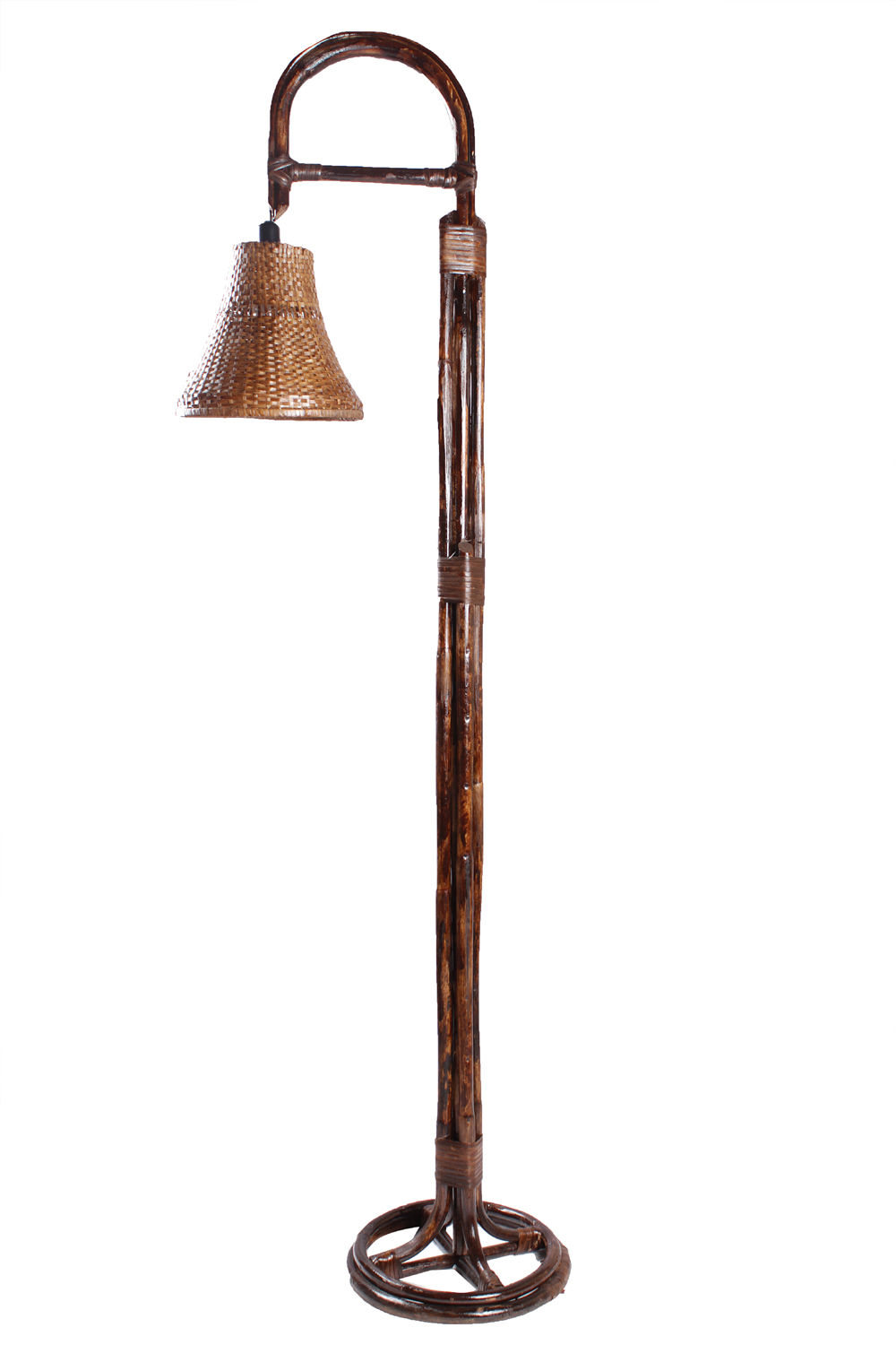 Novelty Cane Art Rattan Vintage Style Floor Lamp