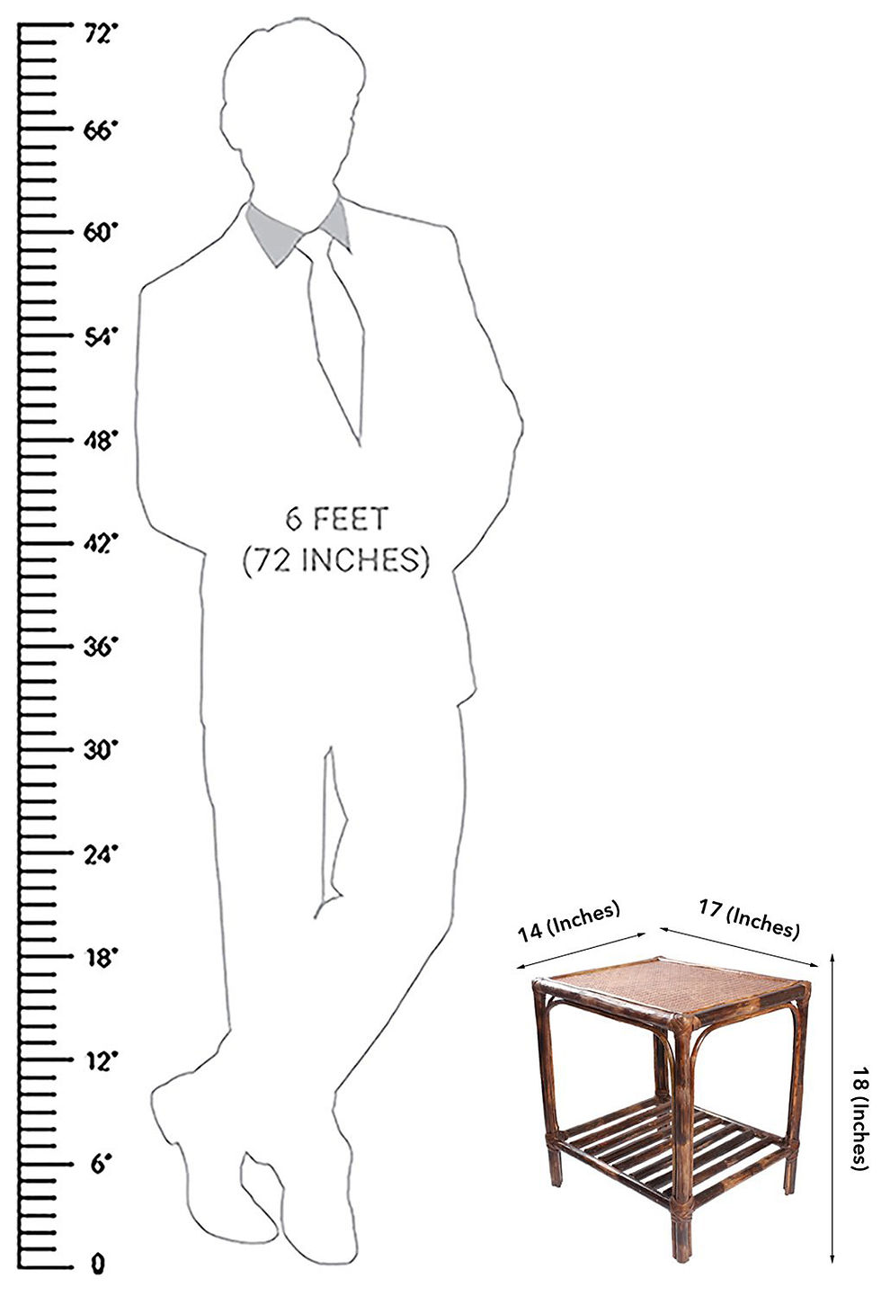 Thumbnail: Novelty Cane Art Rattan Rectangle Classic Side Table