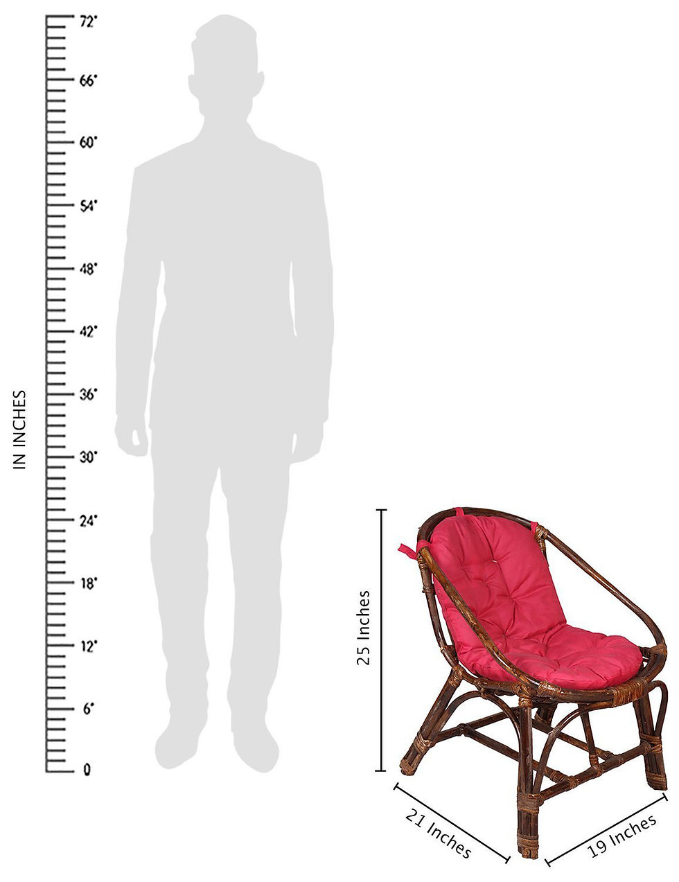 Thumbnail: Novelty Cane Art Chair With Cushion For Small Spaces
