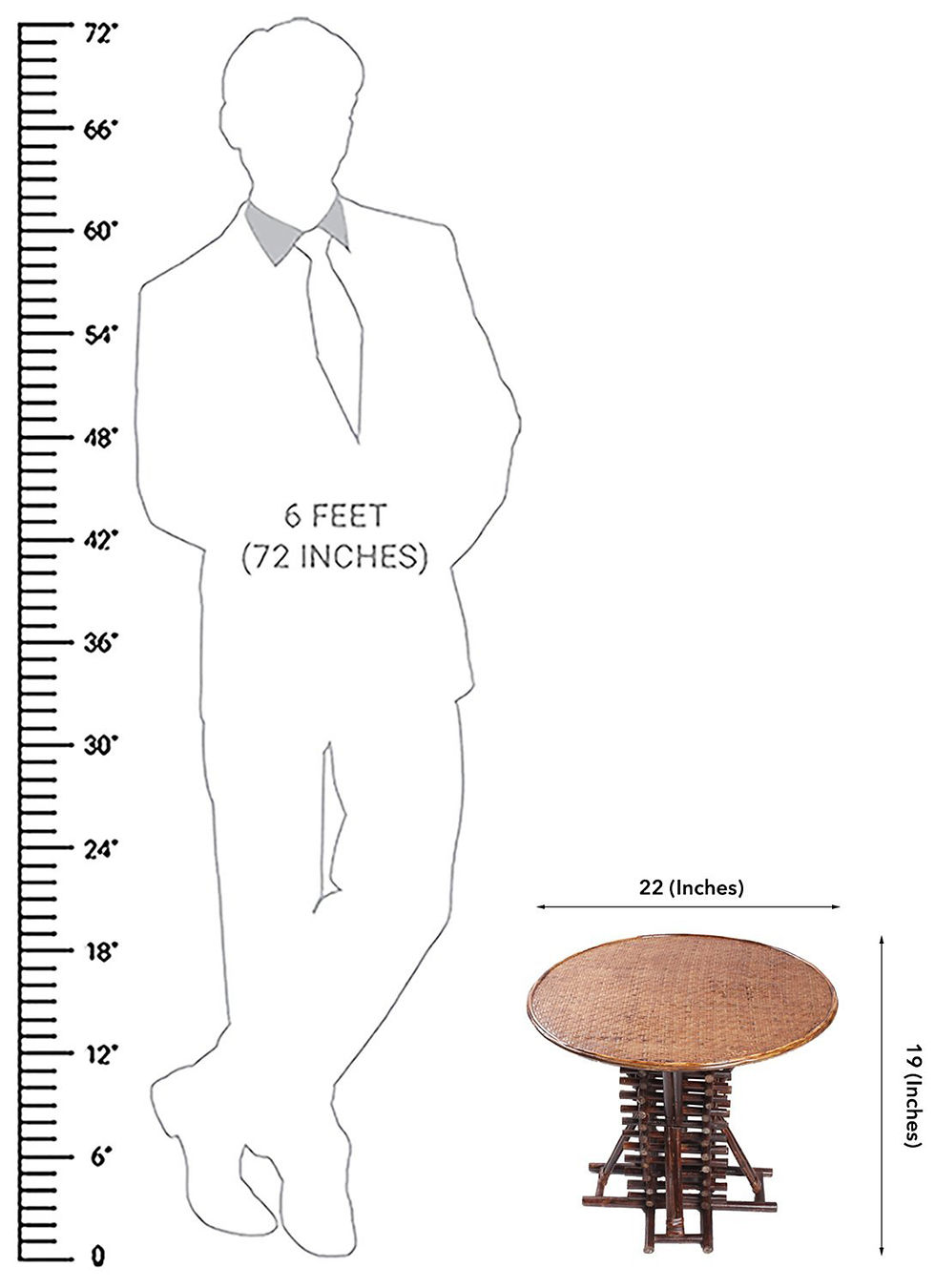 Thumbnail: Novelty Cane Art Rattan Stylish Round Table