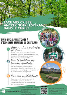  Propositions de retraites pour vivre la transition écologique dans la foi à l'Eco-Centre Spirituel du Châtelard (Lyon) :