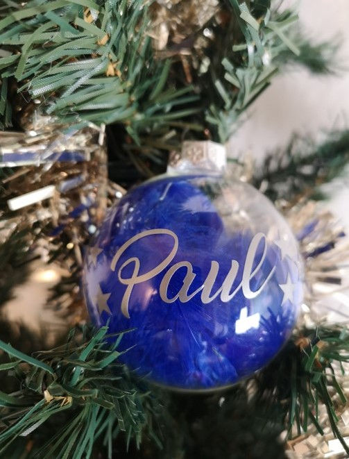Miniature : Boule de Noël plumes couleurs