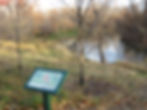 Small interpretive sign along Seine River trail