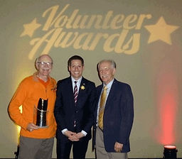 Denis DePape (2015 Recipient), Mayor Brian Bowman, Denis Gautron (SOS President)