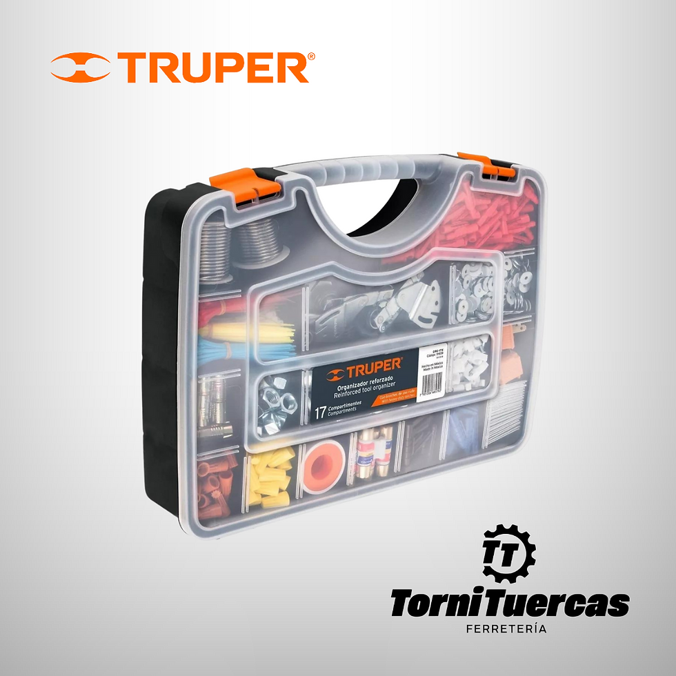 Organizador con 17 compartimentos reforzado de 17″ Truper