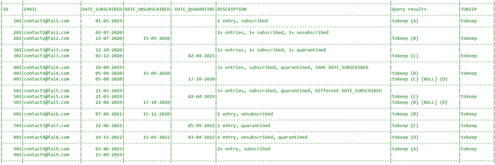 Duplicate rows based on the EMAIL field
