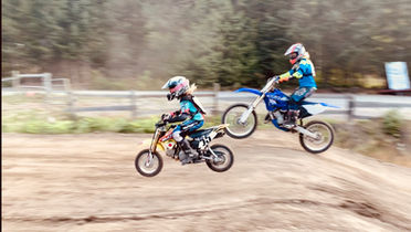 Misti Hurst rides moto with her daughter at Green River MX in Pemberton
