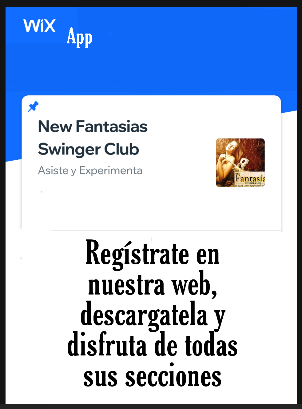 SI VAIS A ASISTIR A ALGUNO DE NUESTROS EVENTOS SEMANALES PODRÉIS INSCRIBIROS EN ÉL, EN EL APARTADO DE EVENTOS DE NUESTRA WIXAPP. REGÍSTRATE. content media