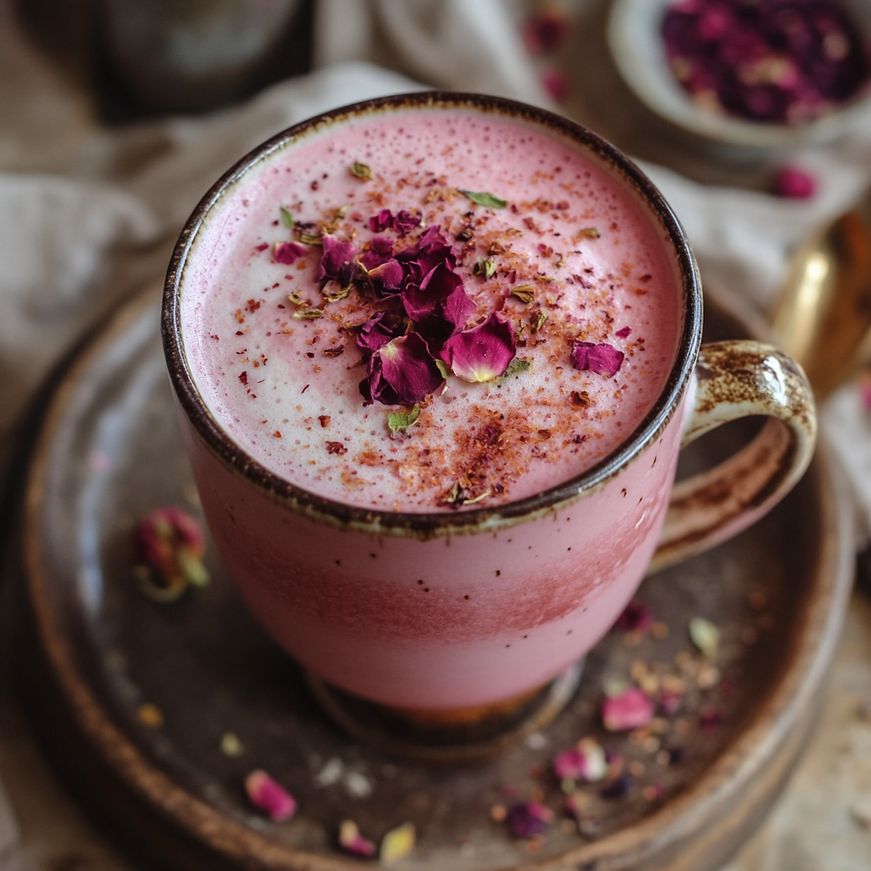 Pink Beetroot Rose Latte