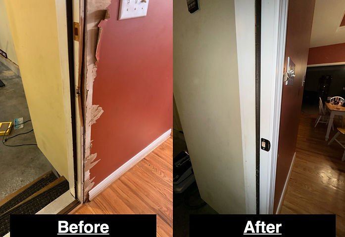 Busted Door Jamb Before and After