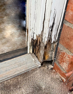 rotting door frame on exterior door