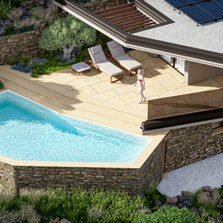 piscina, progetto d'autore, architettura, landscape