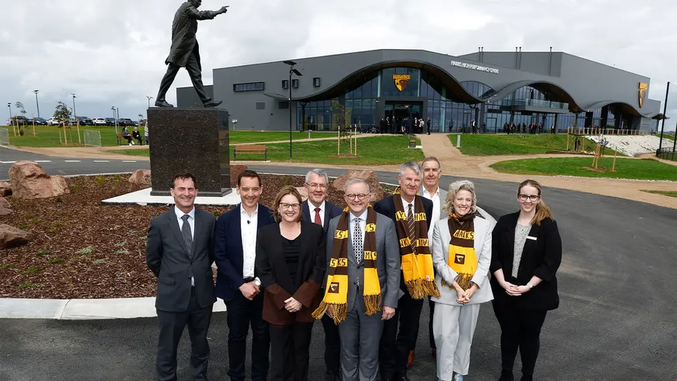 PM officially opens Hawthorn FC's Kennedy Community Centre project in Dingley, Victoria