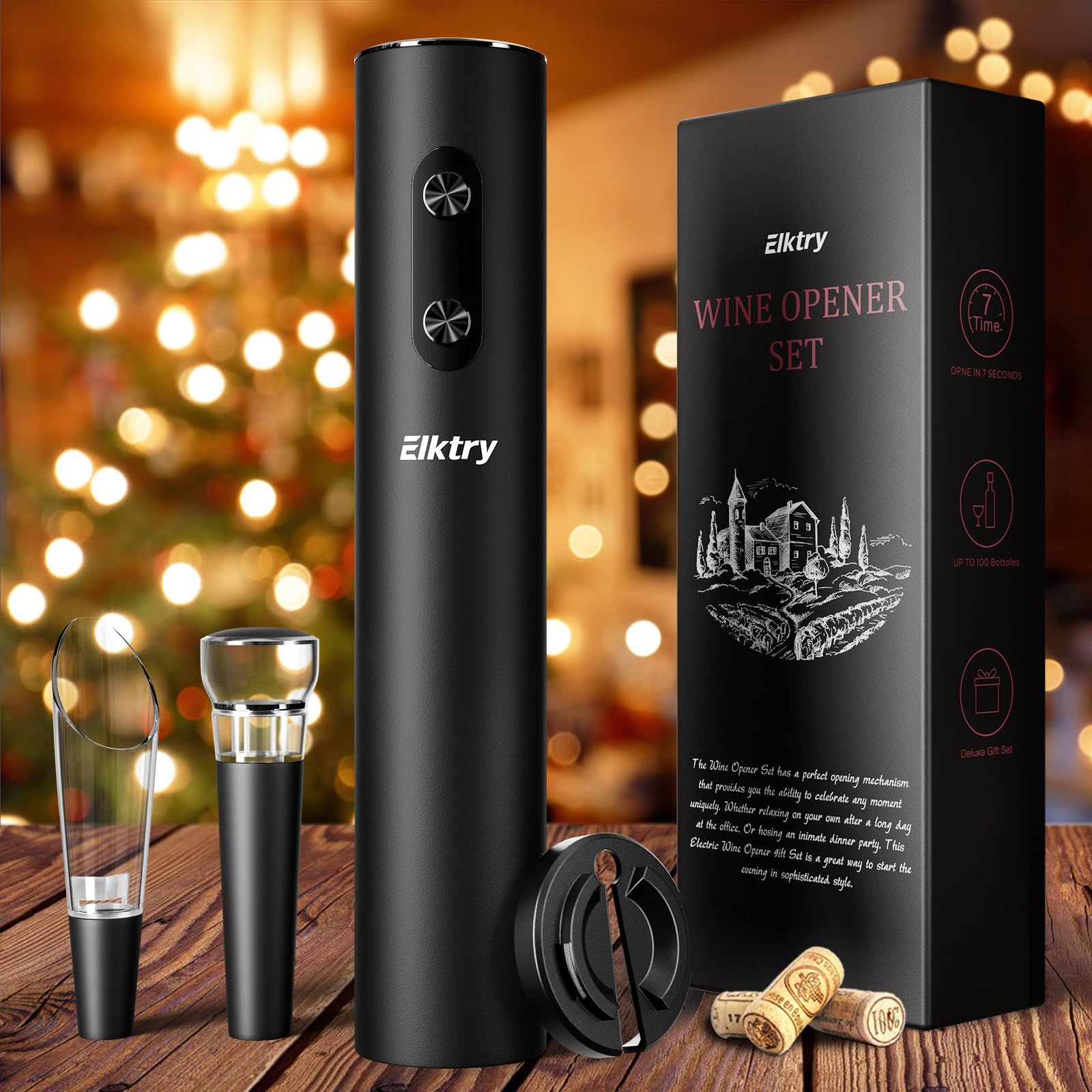 Elktry Electric Wine Opener Automatic Electric Corkscrew Wine OpenerBattery Oper
