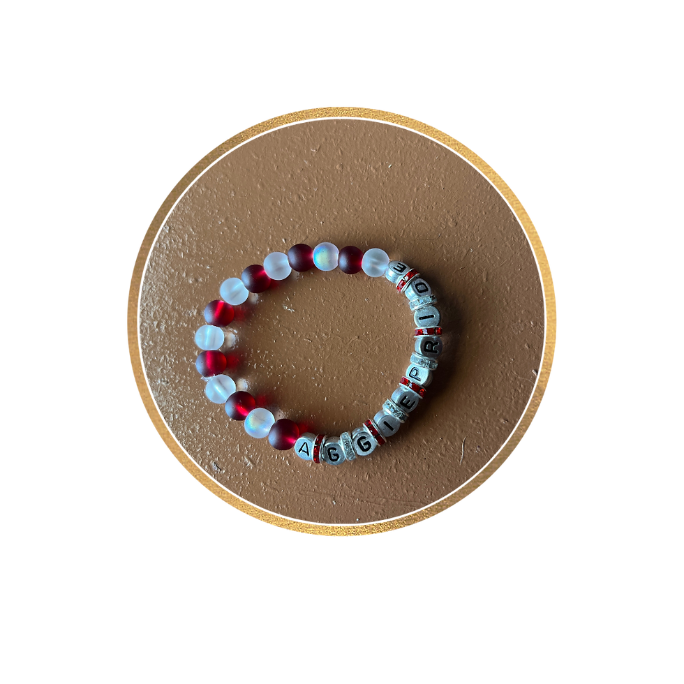 Thumbnail: Texas A&M Glass Bead Bracelet