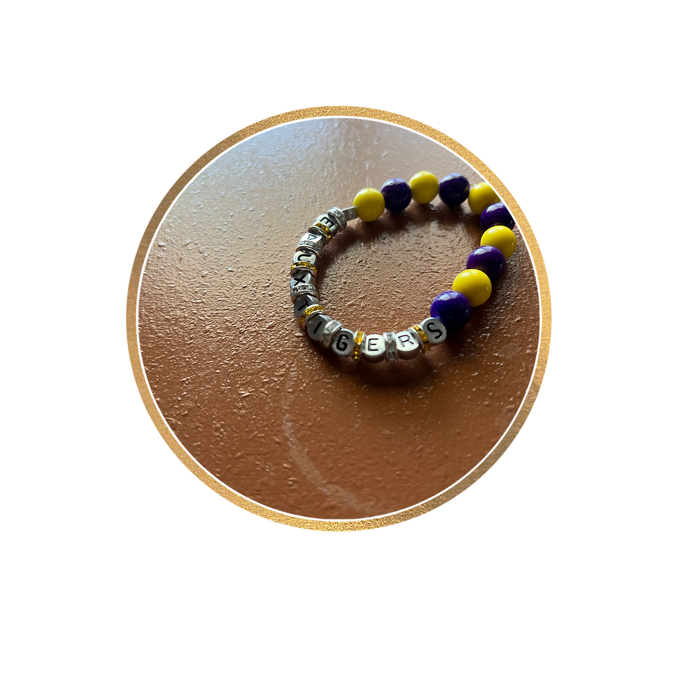 Thumbnail: LSU Glass Bead Bracelet